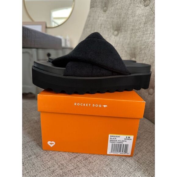 Rocket dog Black Breeze Atlanta Black Slide Sandal Size 8 New in Box - Picture 3 of 6